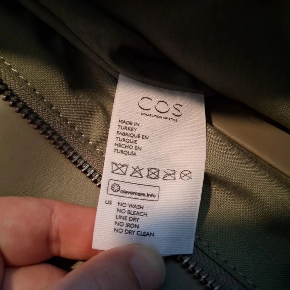 COS Green Leather Tote Bag